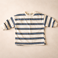 T-shirt stripe blue lange mouw
